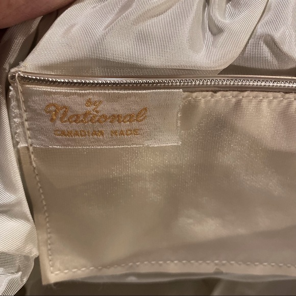 Vintage Black Satin Evening Bag Ladies Purse Silver Hardware - Picture 5 of 6